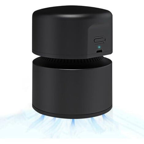QORVA-Aspirateur de Table, Aspirateur de Bureau, USB Rechargeable, 120 Minutes D'autonomie, Fonction D'arrêt Automatique, Aspirateur de Table sans Fil à 360° pour école, Bureau, Maison, Noir (1/5)