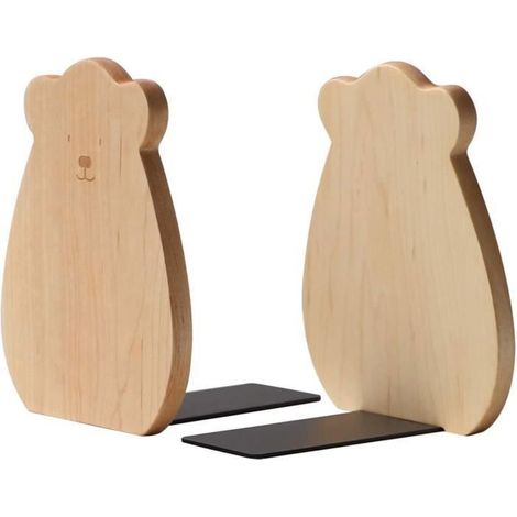 2 serre-livres en forme d'ours serre-livres étagère décorative étagère en bois (1/4)