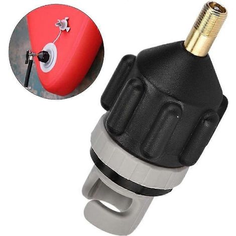 Adaptateur de valve gonflable pour piscine, jardin, kayaks et planches de surf (noir) (1/5)