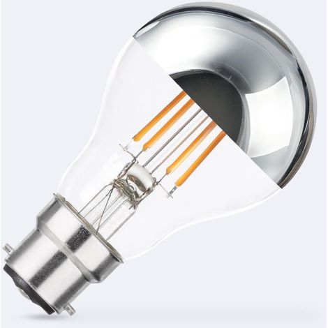 Bombilla Filamento LED B22 6W 600 lm A60 Regulable Chrome Reflect No Flicker 2200K Súper Cálido