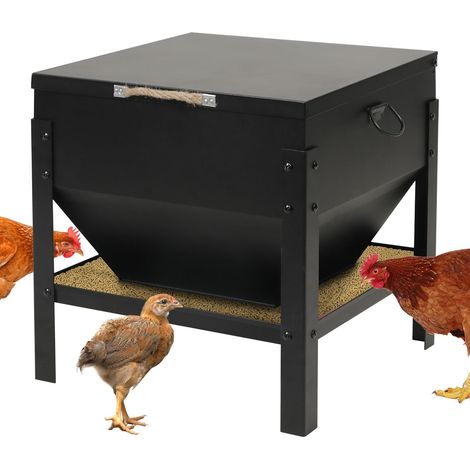 80 LB Grande Capacité Métallique Mangeoire Poules Automatique, Portabilité par Gravité pour Poulets, Acier Galvanisé Distributeur de Convient Aux Poulets et à la Volaille (1/5)