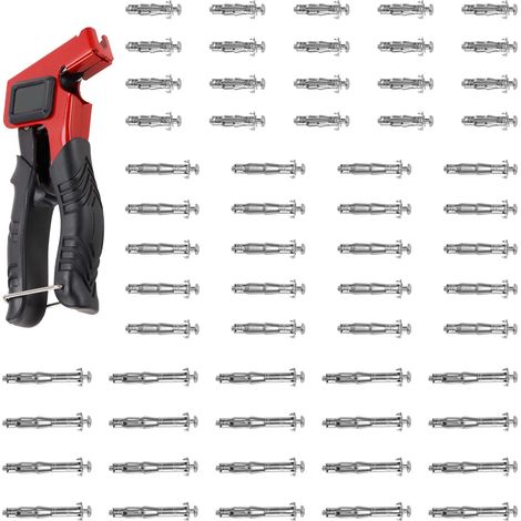 Kit de 61 chevilles placo métalliques avec pince - Chevilles Molly M5 pour fixation murale creuse - 3 tailles (37/52/65 mm) - Support jusqu'à 30kg (1/5)