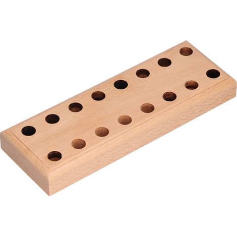 Présentoir à pinces en bois de pin avec support et porte-outils en bois, 16 trous pour le rangement (1/5)