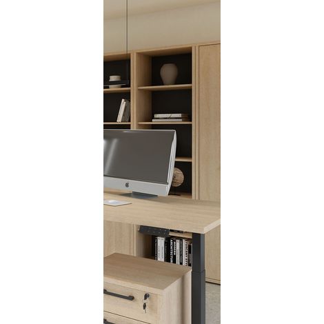Etagère de bureau H 216 cm contemporaine chêne sable Lexos (1/4)