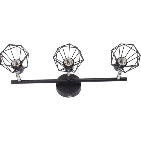 Projecteur sur rail à 3 spots, têtes orientables, finition noir mat, spot de plafond moderne et élégant 85-265 V (1/5)