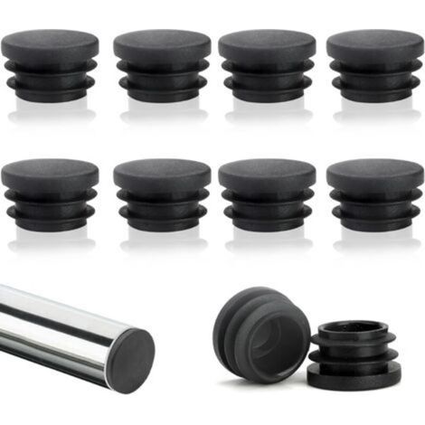 Set mit 10 runden Lamellenkappen, 22 mm, Lamellenkappen aus Rundrohr, runde Stuhlkappen aus Kunststoff, runde Flügelkappen, perfekter Schutz für Möbel und Böden
