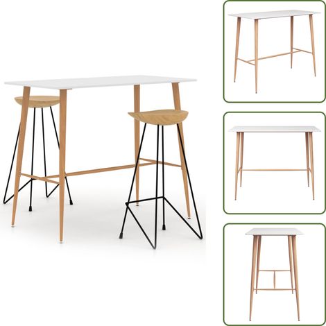 vidaXL 3-tlg. Bar-Set Weiß (1/5)