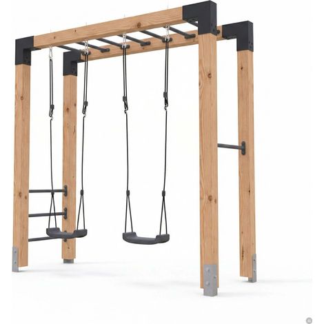 EXIT Linea Robust 110 barre de singe en bois avec balançoire double (1/5)