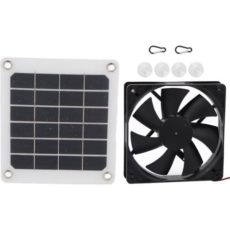SJLERST Ventilateur d'échappement de panneau d'énergie solaire extérieur 6V 10W, chargement USB pour serre et poulailler (1/5)