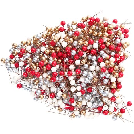 Baie Artificielle - Décoration Noël Fausse Baie Plastique 6 x 1,2 x 1,2 cm - Pour Guirlande Couronne Arbre Fête - 200 Pièces (1/5)