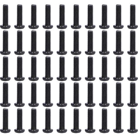 50 Vis DIN 7985 Boulons Tête Bombée Acier Zingué Noir Vis Machine Filet Intégral M3x10