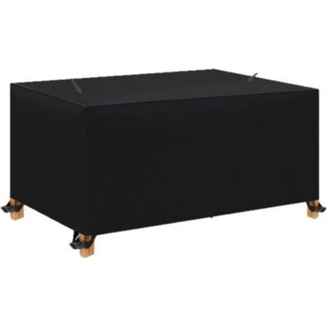 Housse de protection carrée pour table de jardin 150 x 150 x 75 cm, imperméable et résistante aux UV, en tissu Oxford, avec corde et cadenas. (1/5)