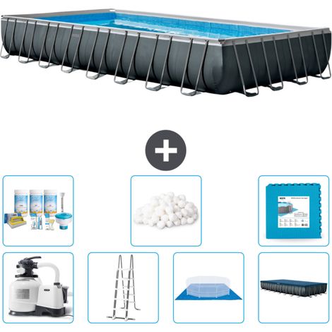 Piscine Intex rectangulaire Ultra XTR Frame - 975 x 488 x 132 cm - Comprend des Accessoires CB42 (1/4)