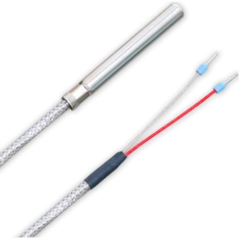 iOVEO 039HG01205 - PT100 - Sonda per gas di fumo, sensore di temperatura fino a 400°C con cavo di collegamento/cavo in fibra di vetro, 5 metri (1/2)