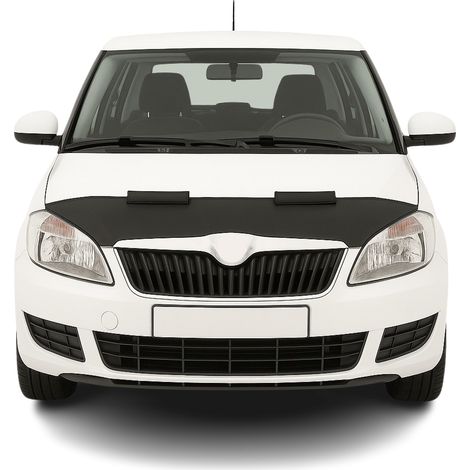 Protège Capot compatible avec Skoda Fabia 2007 à 2014, Bra de Capot Protection, Noir (1/5)