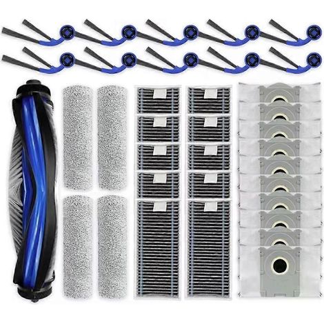 35-teiliges Set für Ecovacs Deebot X9 Pro Omni/X9 Pro Staubsauger: Ersatzteile, Hauptbürste, HEPA-Filter, Reinigungstuch und Staubbeutel.