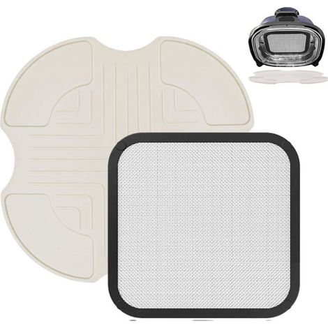 2 pièces grille anti-projection en inox et dessous de plat silicone -KAL-pour Ninja Crispi FN101EUSG,réutilisables. (1/5)