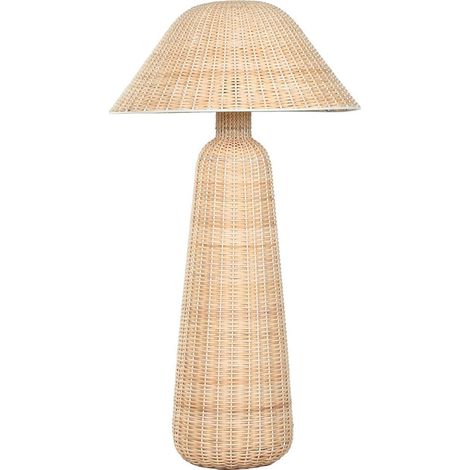 Lampe de sol en rotin beige ambiance tropicale chaleureuse - beige naturel rotin (1/5)