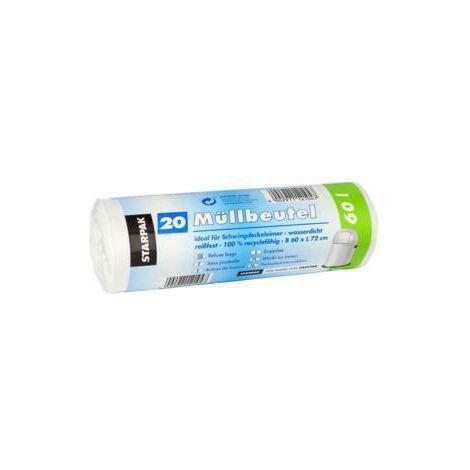 Sacs poubelle, LDPE 60 l 72 cm x 60 cm blanc (1/2)