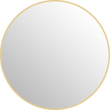 Miroir rond salle de bain cadre métal doré facile à poser, Ø 70 x 2,5 cm, décoration chambre, salon, entrée (1/5)