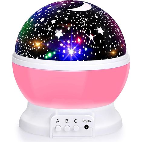 Lampe projecteur lune trois cent soixante degrés avec huit couleurs pour chambre de bébé et cadeau unique (1/5)