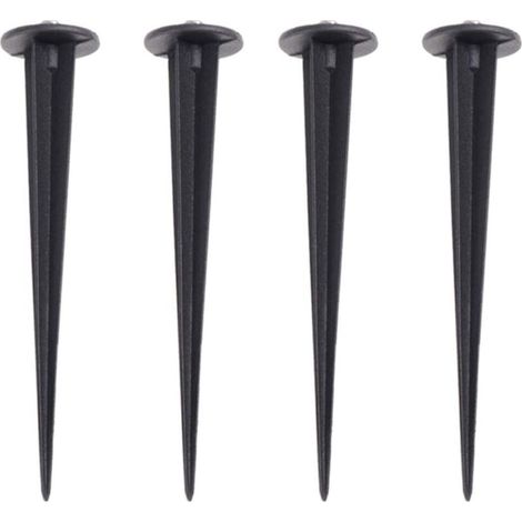 Lot de 4 lampes solaires pour pelouse, éclairage de paysage, piquets de sol pour jardin, remplacement des clous de sol, lumières de Noël (160 mm, noir)