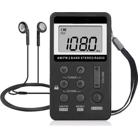 Tragbares digitales AM/FM-Stereo-Radio, wiederaufladbares Mini-Taschenradio mit LCD-Bildschirm, USB-Ladefunktion und Kopfhörern im Lieferumfang enthalten, ideal für ältere Menschen, die zu Fuß unterwe (1/4)
