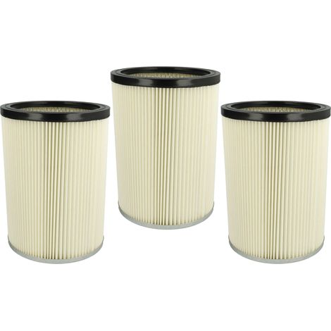 vhbw 3x Faltenfilter kompatibel mit Kärcher NT 801 B1, NT 801 B1 S, NT 80/1 B1 M S, NT 993 I Staubsauger - Patronenfilter, Weiß