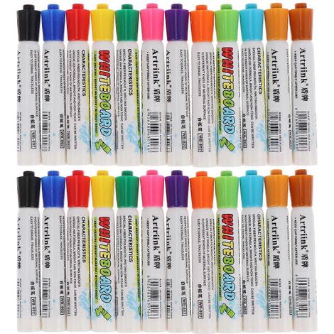 Schachteln/24 Stück abwischbare Marker, Whiteboard-Stifte, Schreib- und Zeichenstifte für Whiteboards, Schule, Büro-12X2CM (1/3)