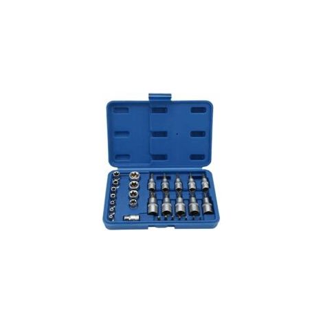 Torx-Steckschlüsselsatz (weiblich/männlich) T8-T55 mit Koffer - Crezuo (1/4)