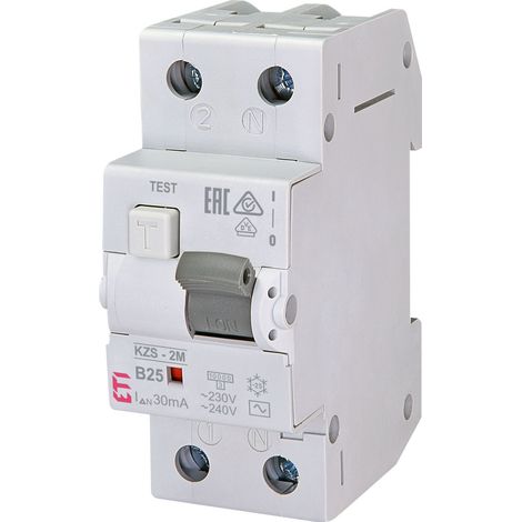 Differenzialschutzschalter 2P 25A B 0,03A Typ AC KZS-2M 002173106 (1/4)