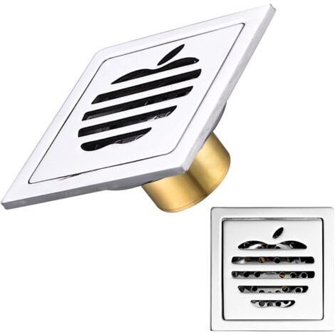 Drain de Douche en acier inoxydable avec Passoire Filtre Drain de Douche Carré Siphon De Sol Anti-Odeur pour salles bains cuisines toilettes garages caves balcon en rangée vidange lave-linge (1/5)