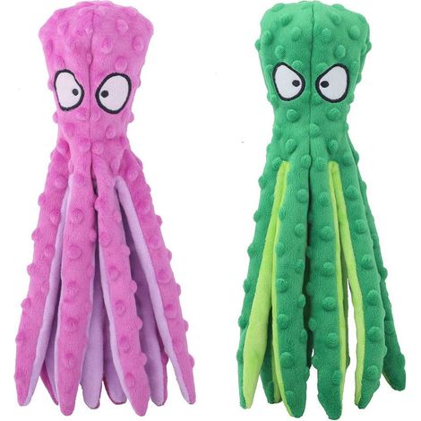 Jouet chien pieuvre sans rembourrage, peluche durable mâcher (1/5)