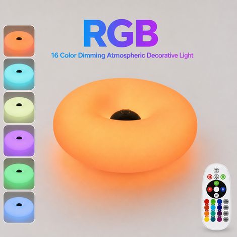 Lampe Chevet Donut Design Créatif RGB Tactile - Veilleuse d'Ambiance pour Chambre (1/5)