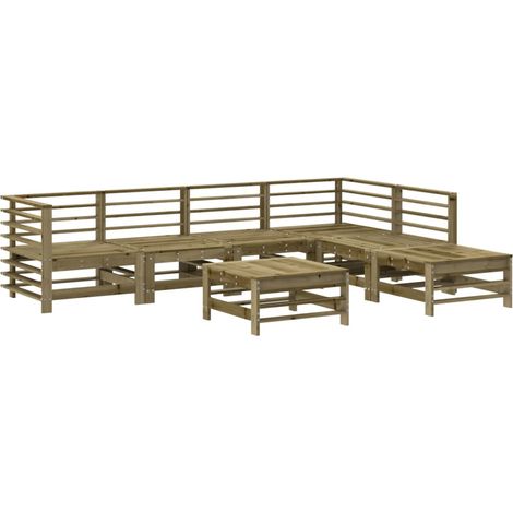 Juego de muebles de jardín 7 pzas madera de pino impregnada vidaXL (1/5)