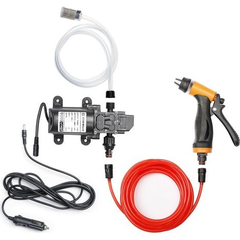 Lavage Portable pour Voiture Électrique 12V,Pompe de Lavage de Voiture,Pompe à eau Pistolet de Pulvérisation avec tuyau (1/5)