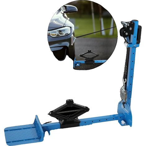 Herramienta para reparación de carrocerías, fuerza de tracción máxima 600 kg, ajuste de altura 100-920 mm, mesa de trabajo de 100 x 32 cm, dimensiones totales 154 x 33 x 92 cm, peso 15 kg. (1/5)