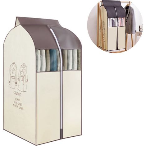 Sac À Vêtements Suspendu Sac De Rangement Pour Organisateur De Sac À Vêtements Avec Fenêtres En Pvc Transparent Housse De Soutienà Vêtements Anti-Poussière Pour Vêtements De Costume Vestes Dress Range (1/5)