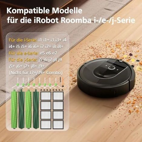 Lot de 22 accessoires pour iRobot Roomba i7 i7+ i3 i3+ i4 i4+ i6 i6+ E5 E6 E7, pièces de rechange pour aspirateur iRobot Roomba E/I (1/4)