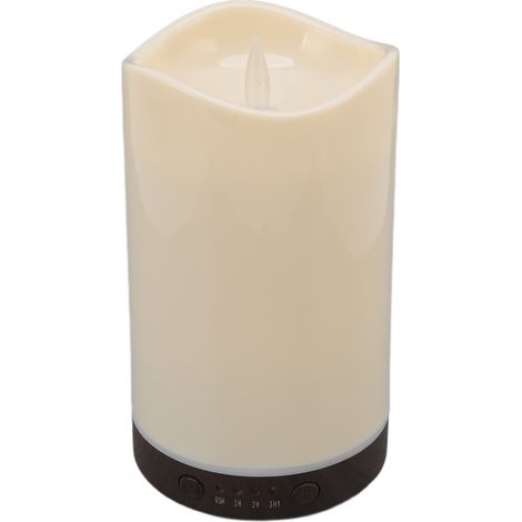 Kerzenförmiger Luftbefeuchter mit farbigem Licht, dunklem Holzmaserungsdesign und ätherischen Ölen für Zuhause, 100–240 V, EU-Stecker (1/5)