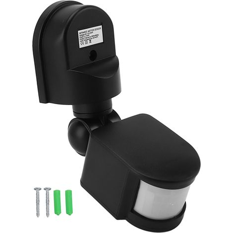 Ortviai Détecteur de Mouvement Murale Automatique Crépuscule-Aube 110-240 V, Capteur PIR Radar LED 120° Noir