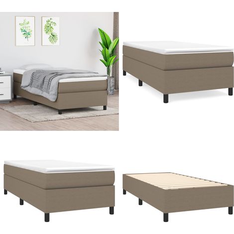 Cadre de lit sans matelas taupe 80x200 cm tissu - Cadre De Lit - Lit Double - Lit Taupe - Literie - Meuble Chambre - Home & Living (1/5)