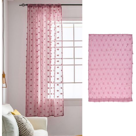 Rideaux transparents en forme de boule pour la maison, chambres, salons, balcons, comme cloisons, style minimaliste nordique, rideaux prêts à poser, rideaux transparents en forme de boule rouge-violet (1/5)