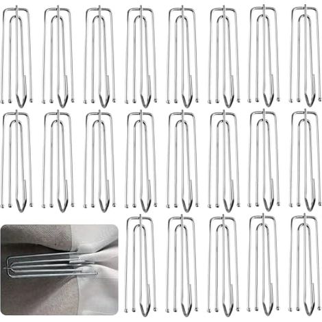 30 ganchos de cortina de acero inoxidable - Ganchos de metal - Ganchos para cortinas - Ganchos para cortinas - Ganchos para cortinas - Ganchos para cortinas - Ganchos para pliegues - Para (1/5)