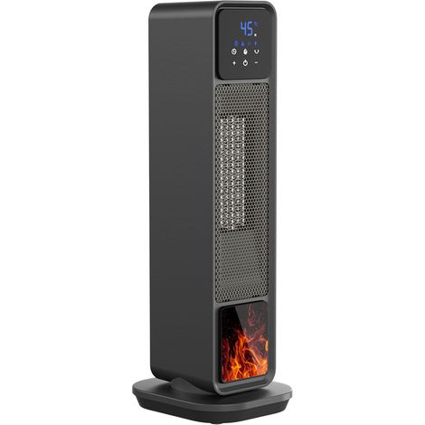 Ferngesteuerter Heizlüfter + Touch 2200W, intelligente Temperaturregelung von 15 bis 45 °C, elektrischer Standheizer, duale Kühl- und Heizfunktion, Kalt-/Warmluftventilator, oszillierender Heizer