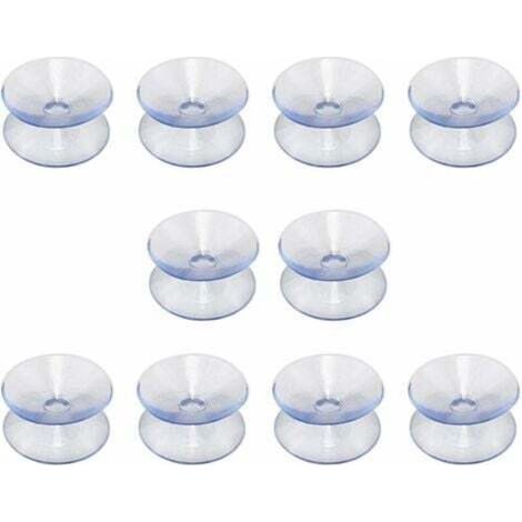 SABIR Ventouses Double Face Compatibles avec Top en Verre 10 Ventouses Sans Crochet pour Miroir en Verre Antidérapant Multifonctionnel Double Face (20mm) (1/5)