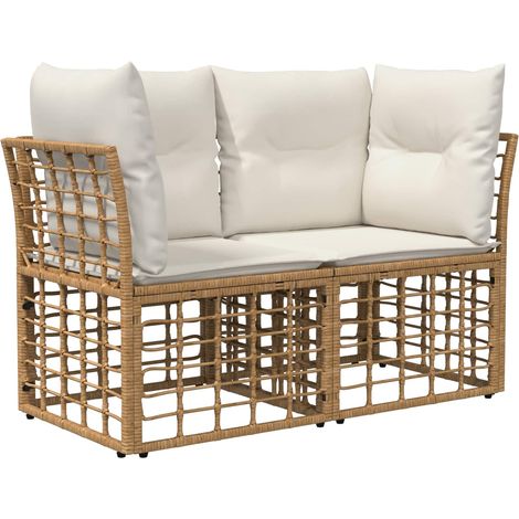 Maison Exclusive - Outdoor-Sofagarnitur 11 pcs Natürlich und Crem