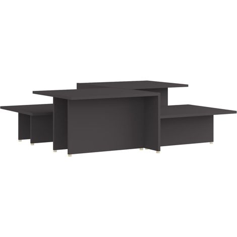 Maison Exclusive - Mesa de centro 2 pzas madera contrachapada gri