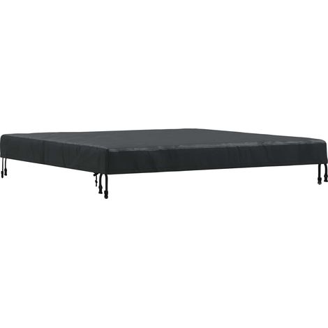 Housse de Table Uni Noir 122 x 122 x 15 cm tissu