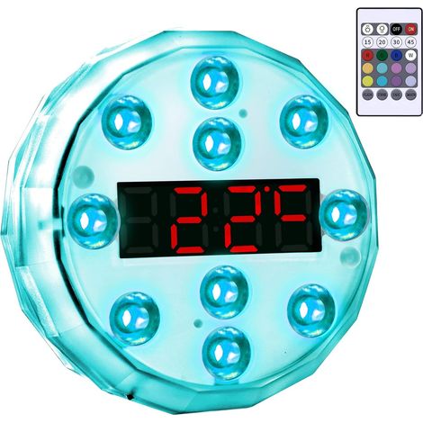 Thermomètre flottant pour piscine avec LED pour mesurer la température de l'eau dans les piscines, spas, jacuzzis et aquariums-AquaForge (1/5)